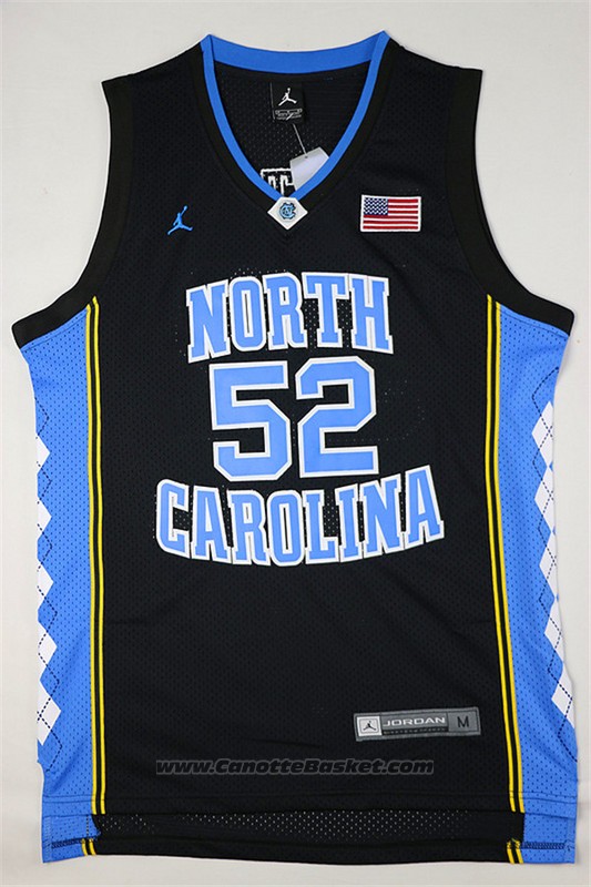 Maglia NCAA North Carolina Tar Heels James Worthy #52 Nero